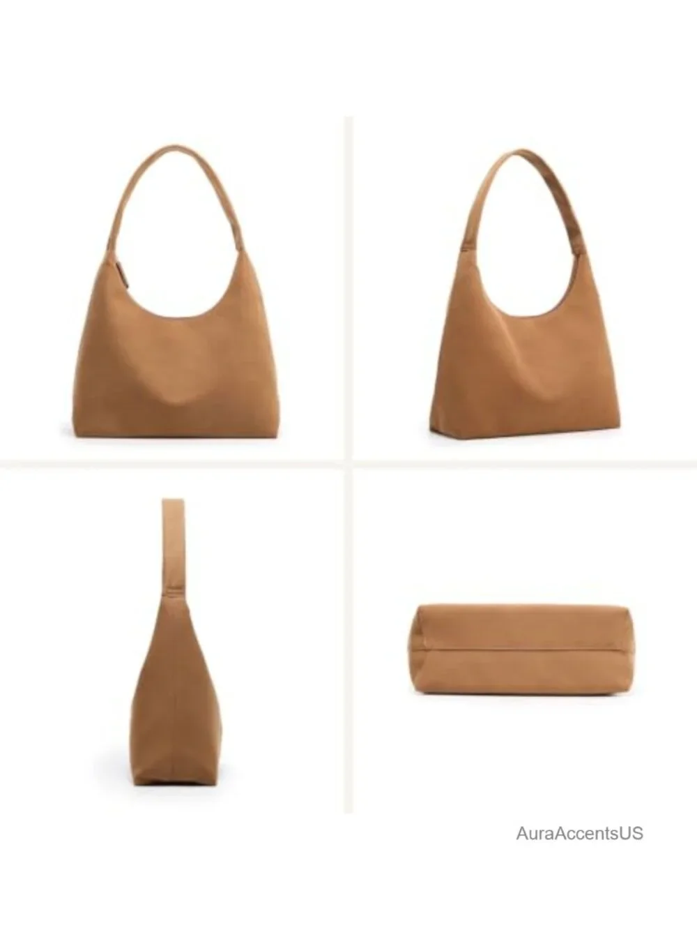 Y2K Small Hobo Bag Crescent Purse Faux Suede Shoulder Bag Boho Everyday